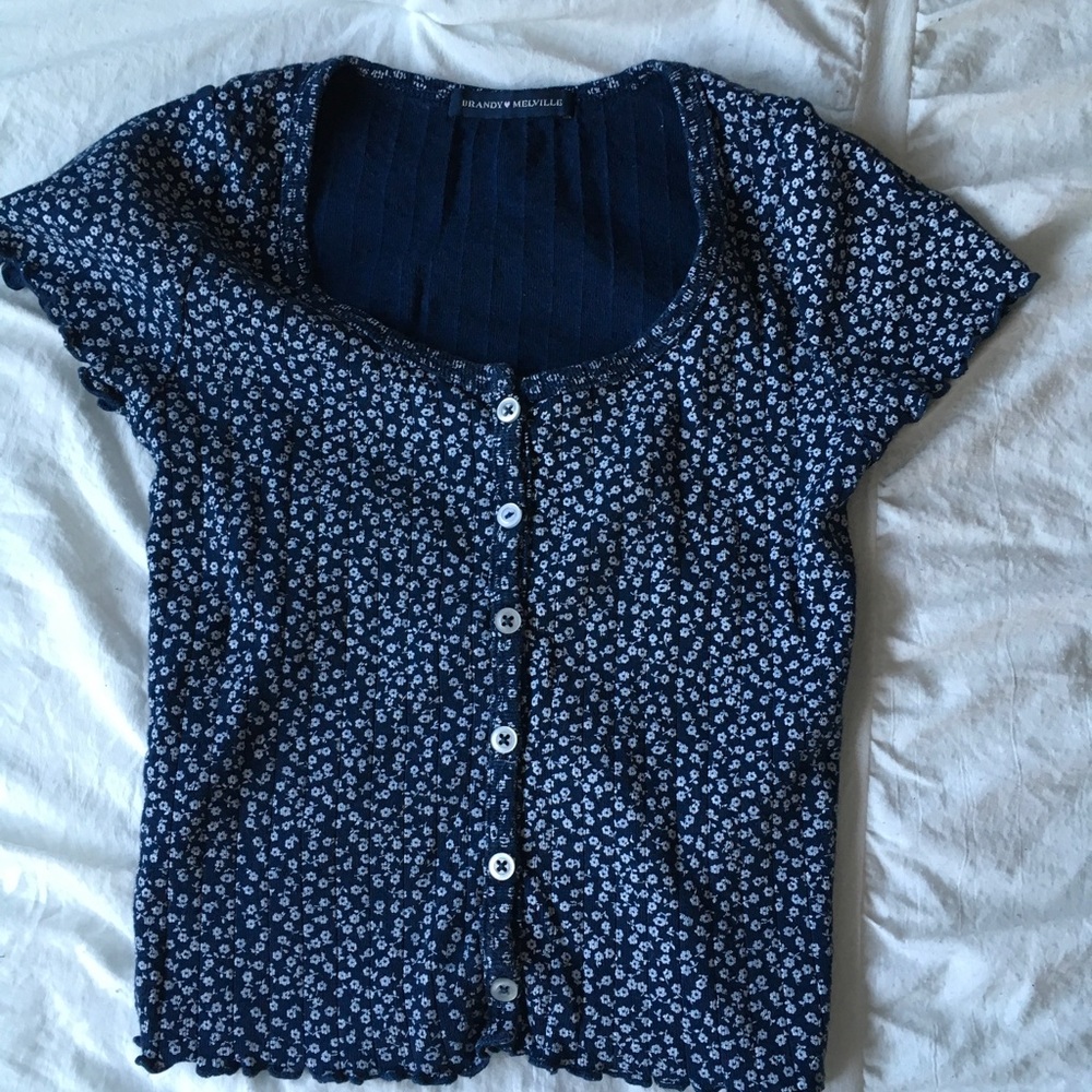 brandy melville dark blue zelly top